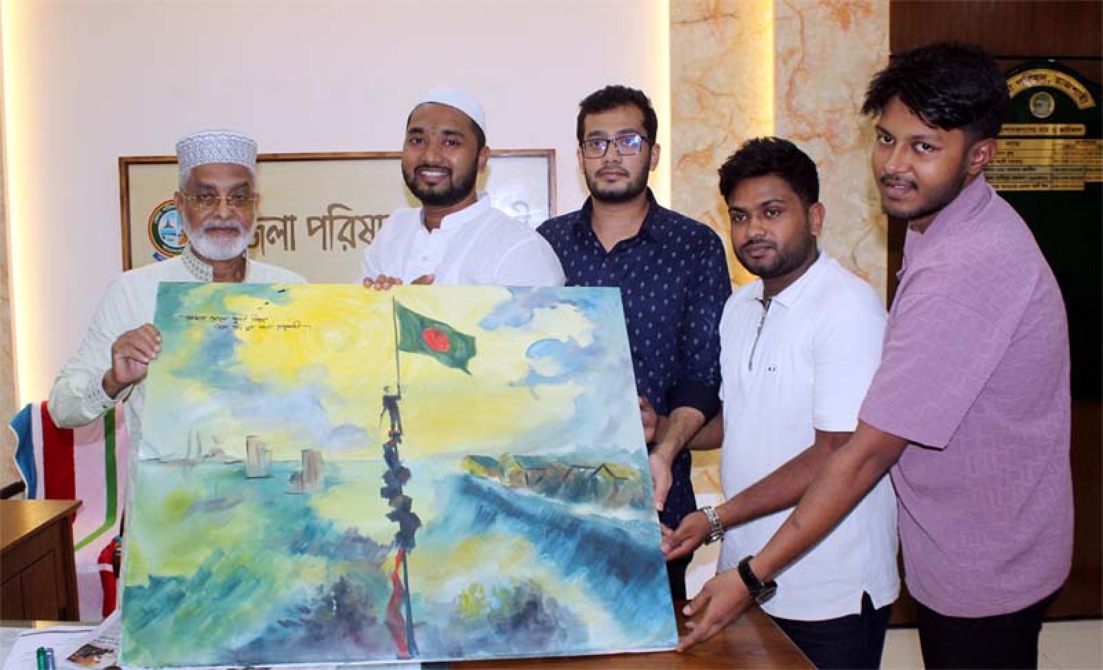 জুলাই গণঅভ্যুত্থানের স্মারক ক্যানভাস উপহার