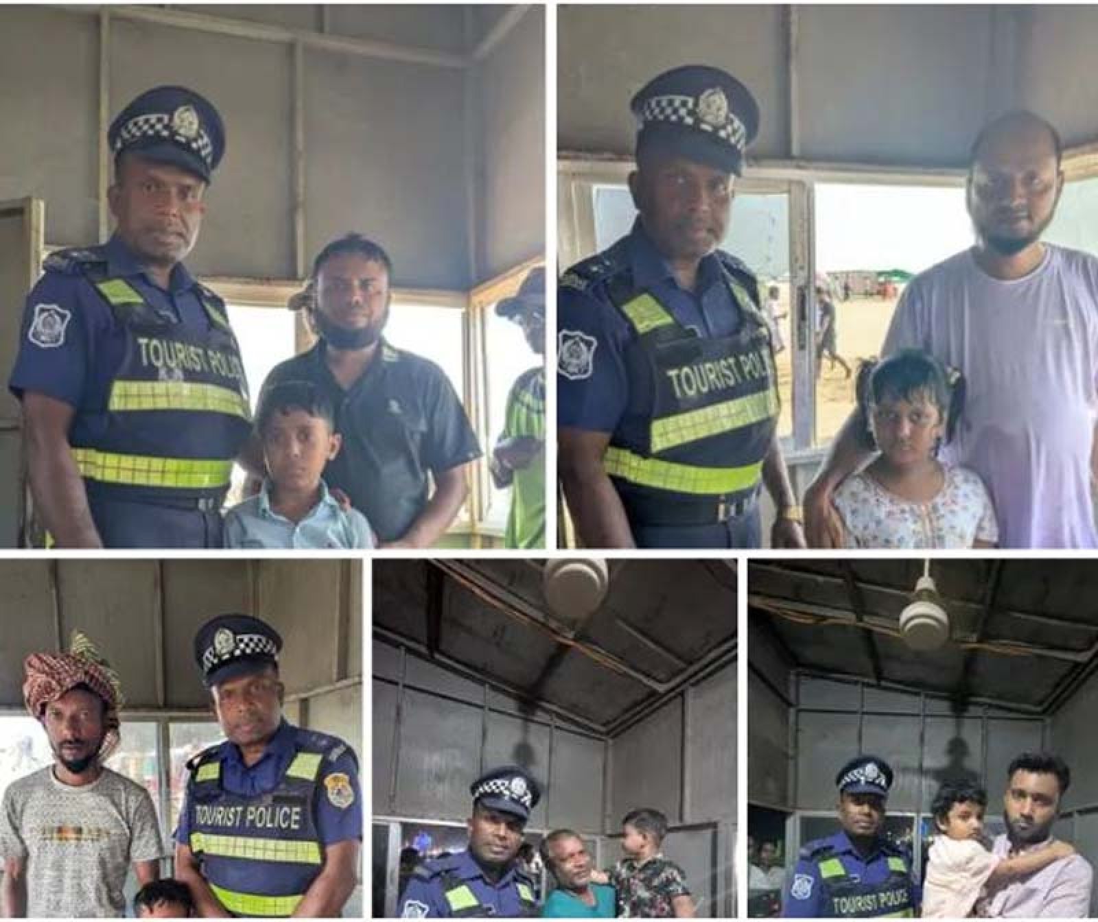 ট্যুরিস্ট পুলিশ কক্সবাজার কর্তৃক বিচ থেকে হারানো ৫ শিশু উদ্ধার