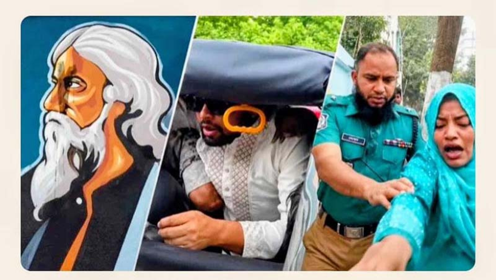 রবীন্দ্রনাথের গ্রাফিতিতে কালি, রাষ্ট্রদ্রোহ মামলায় গ্রেপ্তার ৪