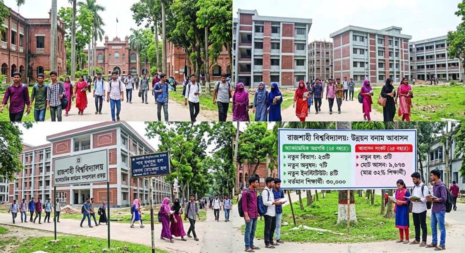 আবাসন সংকটে মতিহারের সবুজ চত্বর॥  ​২৫ বছরে শিক্ষার্থী বেড়েছে ৯ হাজার, নতুন হল মাত্র ৩টি