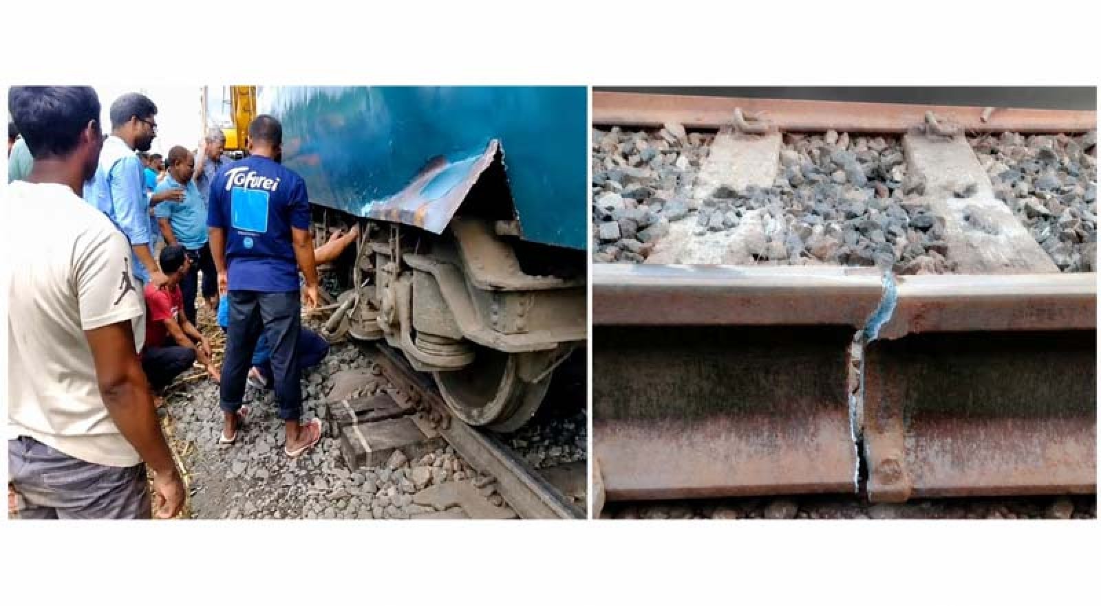 সকালে রেললাইন ভাঙন- দুপুরে  লাইনচ্যুত ॥  সারাদেশের সঙ্গে রেল যোগাযোগ বন্ধ