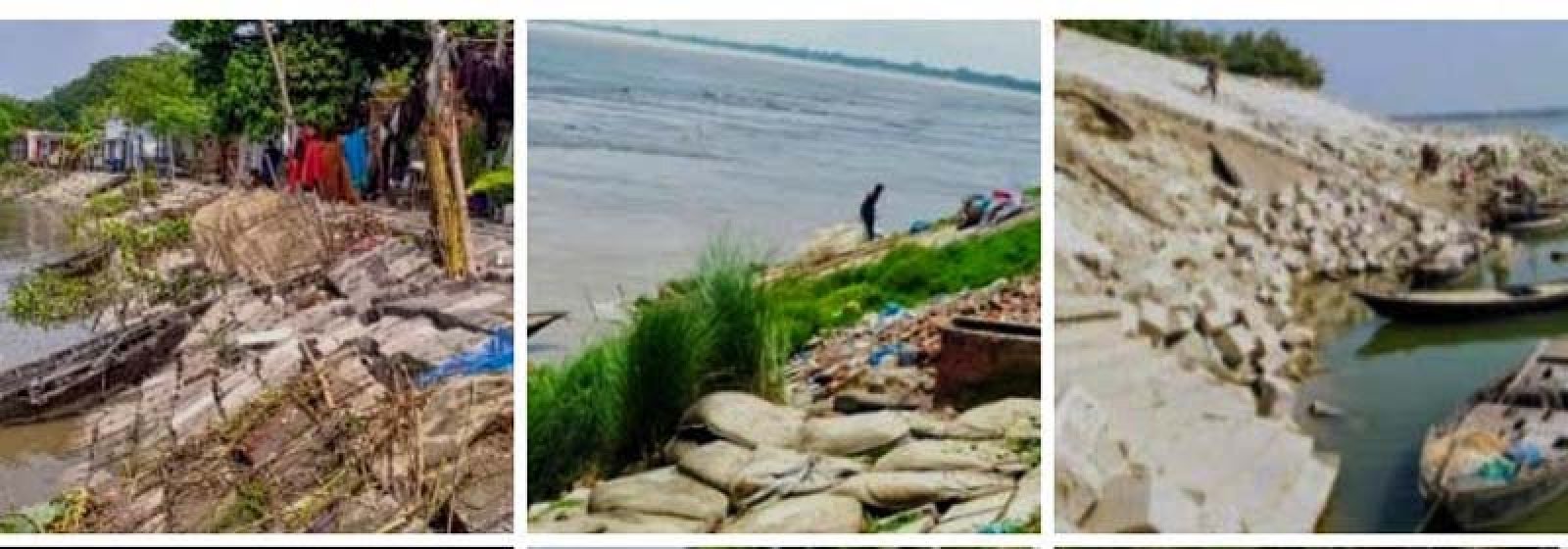 ঝড়-ঢেউয়ে উত্তাল পদ্মা, টি-বাঁধের সুরক্ষা ব্লকে ক্ষতি