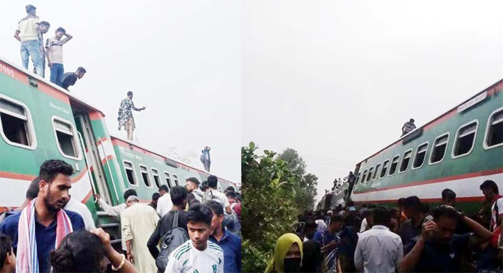 হাজারো যাত্রী নিয়ে দুর্ঘটনার কবলে নীলসাগর এক্সপ্রেস