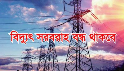 নিয়ামতপুরে ২ ঘণ্টা বিদ্যুৎ সরবরাহ  বন্ধ থাকবে