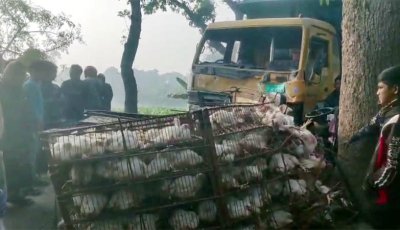 রাজশাহীতে ট্রাক-নছিমনের মুখোমুখি সংঘর্ষে দুই যুবক নিহত