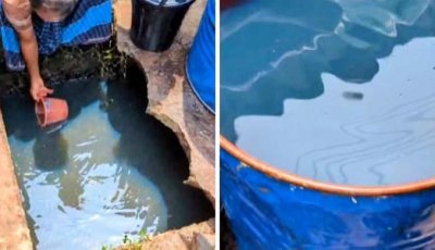 রাজশাহী রেলওয়ে স্টেশনে পাইপ ফেটে ছড়িয়ে পড়ল ডিজেল, তেল সংগ্রহে স্থানীয়দের ভিড়