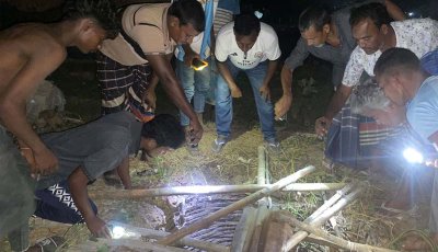 গোদাগাড়ীতে পরিত্যক্ত বিএমডিএর গভীর গর্তে পড়ে মহিষের মৃত্যু, ক্ষতিপূরণের দাবি