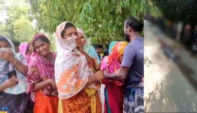 বোদায় ট্রাকের চাকায় পিষ্ট হয়ে এক নারীর মৃত্যু