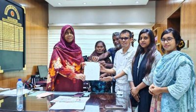 রাজশাহীর সকল বস্তিবাসীর পুনর্বাসন ছাড়া বস্তি উচ্ছেদ বন্ধের দাবিতে স্মারকলিপি প্রদান