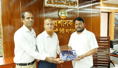 রাসিকের প্রশাসকের সাথে বিভিন্ন  ব্যাংকের প্রতিনিধিবৃন্দের সৌজন্য সাক্ষাৎ