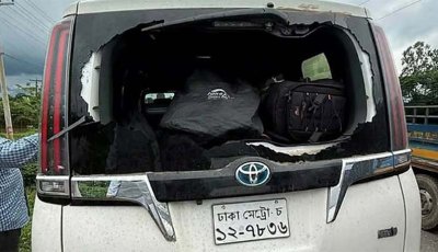 গোলাপগঞ্জে এনসিপি নেতাদের গাড়িবহরে হামলা