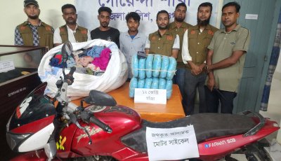 বোদায় ডিবির অভিযানে ১২ কেজি গাঁজাসহ ২ মাদক ব্যবসায়ী আটক